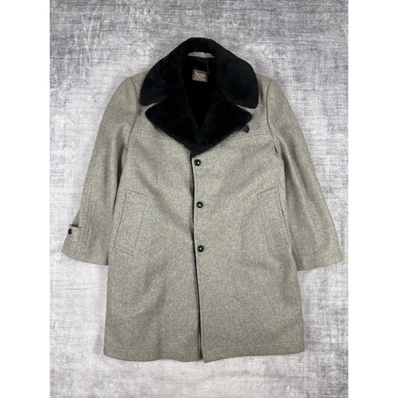Sears Other - Vintage Sears The Mens Store Jacket Mens 48 Gray 70s Wool Overcoat Single Breast